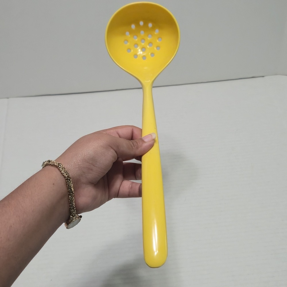 Vtg Copco Yellow Melamine Slotted Spoon Strainer Ladle #651 MCM USA Retro 11"